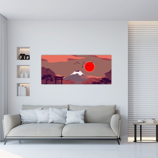 Obraz - Hory Fudži (120x50 cm)