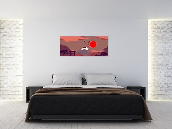 Obraz - Hory Fudži (120x50 cm)