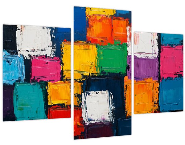 Obraz - Maľba farebných štvorcov (90x60 cm)