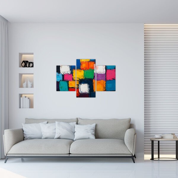 Obraz - Maľba farebných štvorcov (90x60 cm)