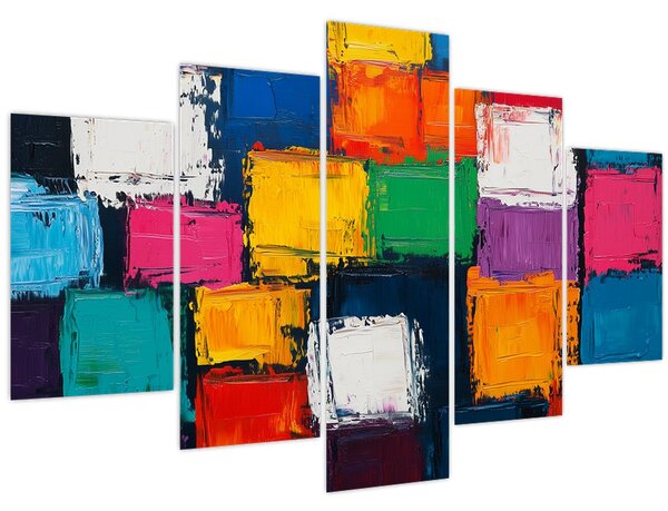 Obraz - Maľba farebných štvorcov (150x105 cm)