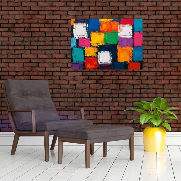 Obraz - Maľba farebných štvorcov (70x50 cm)