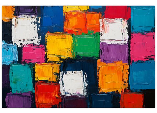 Obraz - Maľba farebných štvorcov (90x60 cm)