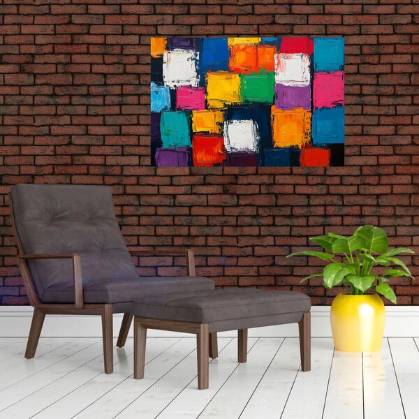 Obraz - Maľba farebných štvorcov (90x60 cm)