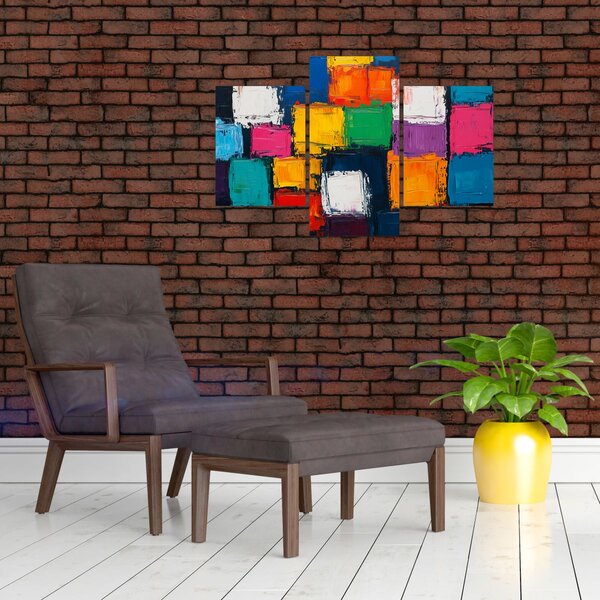 Obraz - Maľba farebných štvorcov (90x60 cm)