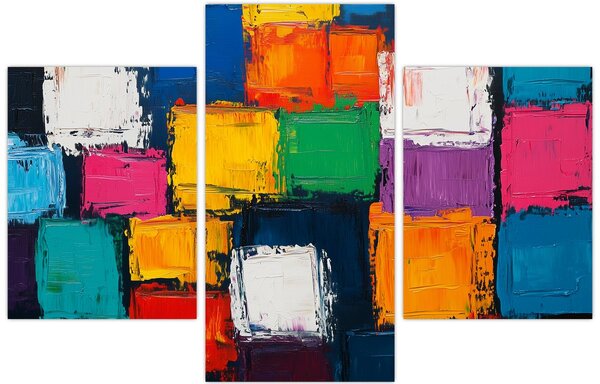 Obraz - Maľba farebných štvorcov (90x60 cm)