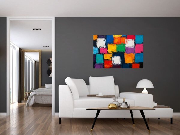 Obraz - Maľba farebných štvorcov (90x60 cm)