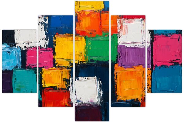 Obraz - Maľba farebných štvorcov (150x105 cm)