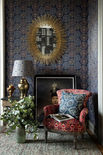 MINDTHEGAP Ajrak Blue - tapeta