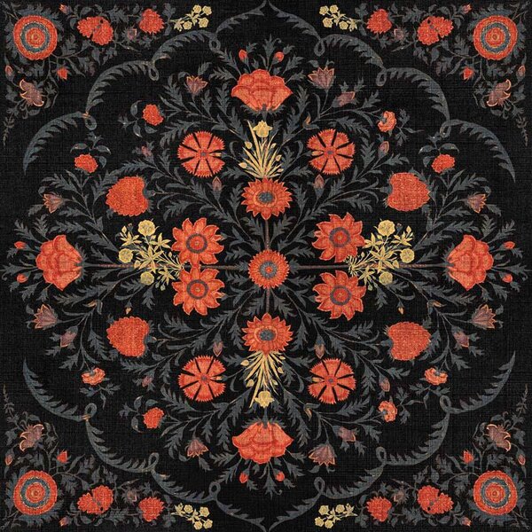 MINDTHEGAP Hindu Bloom Anthracite - tapeta