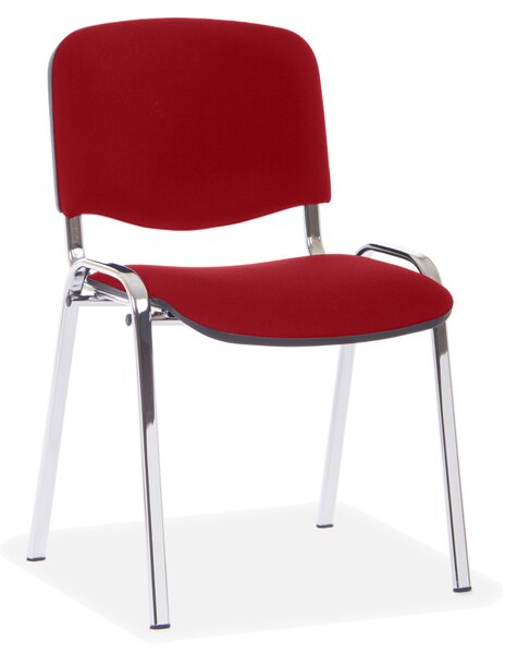 Konferenčná stolička Viva, chrómované nohy, červená