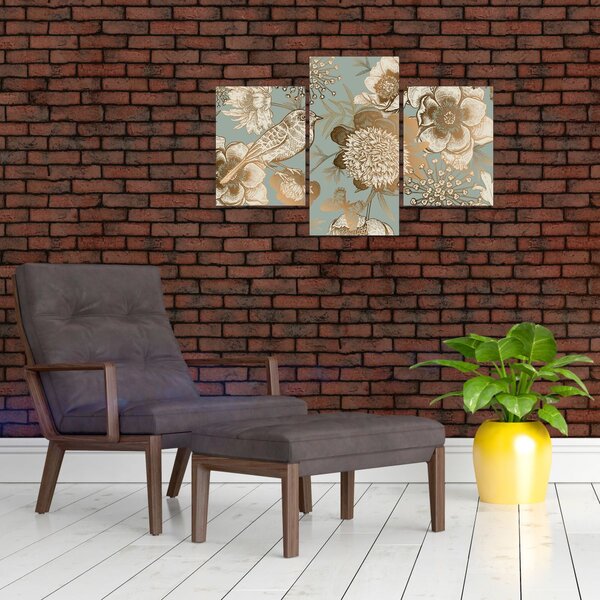 Obraz - Záhrada s vtáčikom (90x60 cm)