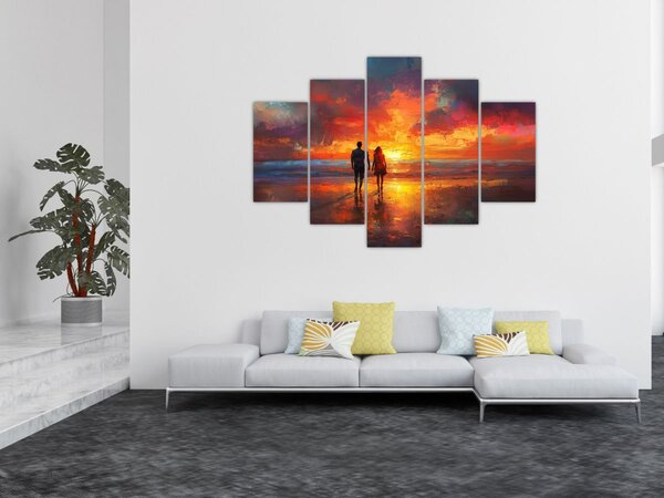 Obraz - Prechádzka na pláži (150x105 cm)