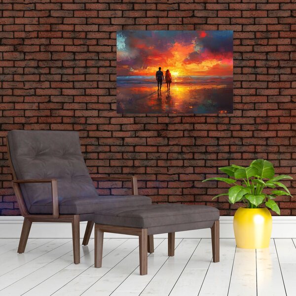 Obraz - Prechádzka na pláži (70x50 cm)