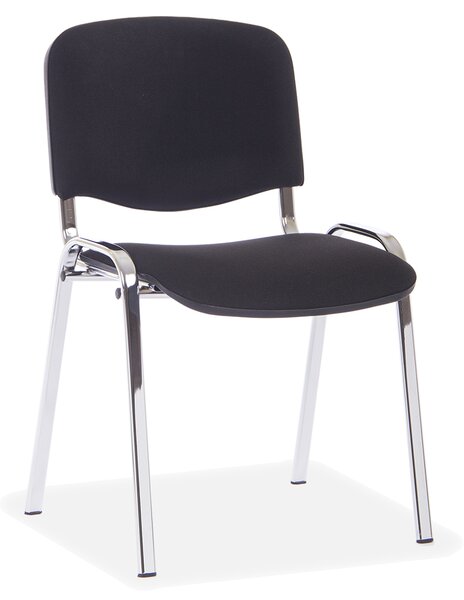 Konferenčná stolička Viva, chrómované nohy, čierna