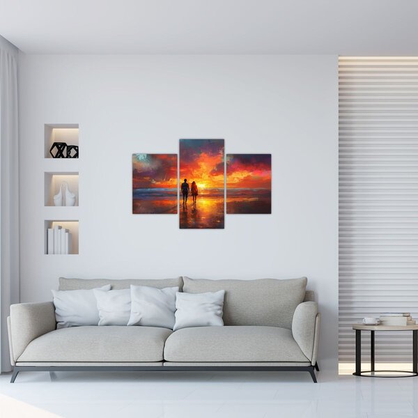 Obraz - Prechádzka na pláži (90x60 cm)