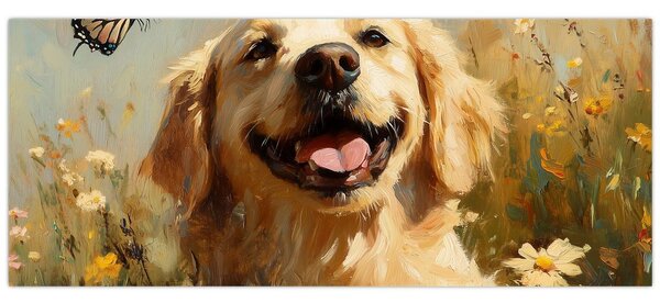 Obraz - Šťastný psík (120x50 cm)