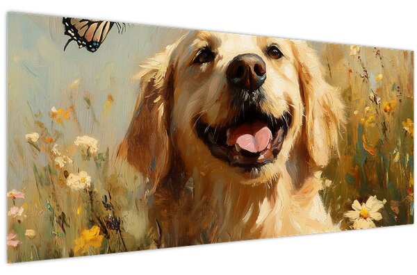 Obraz - Šťastný psík (120x50 cm)
