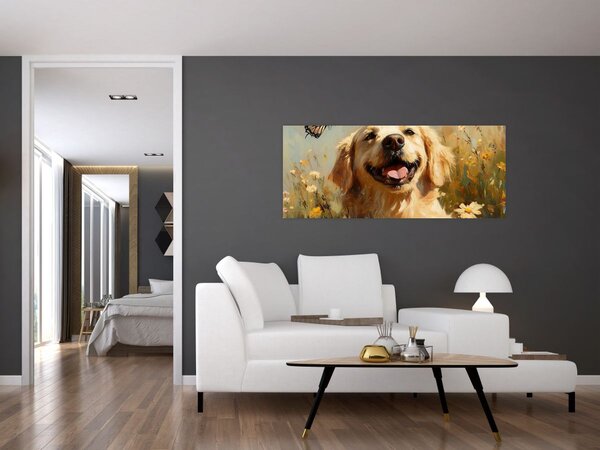 Obraz - Šťastný psík (120x50 cm)