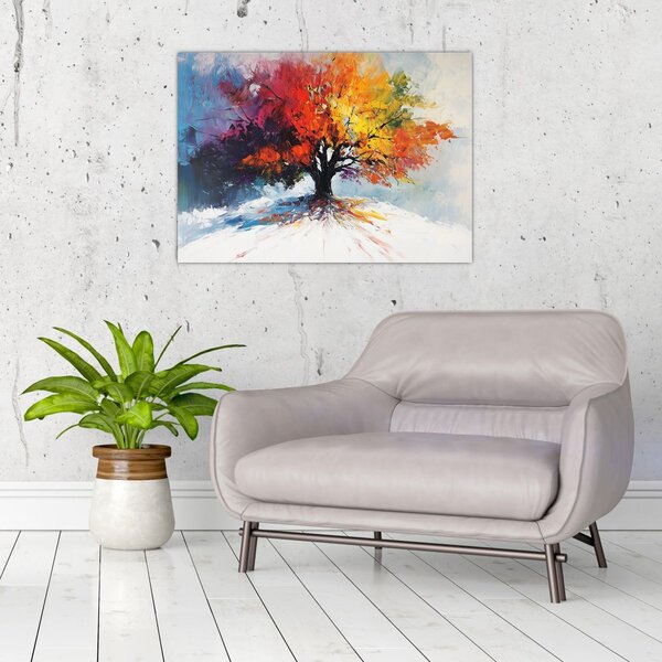 Obraz - Pestrofarebný strom (70x50 cm)