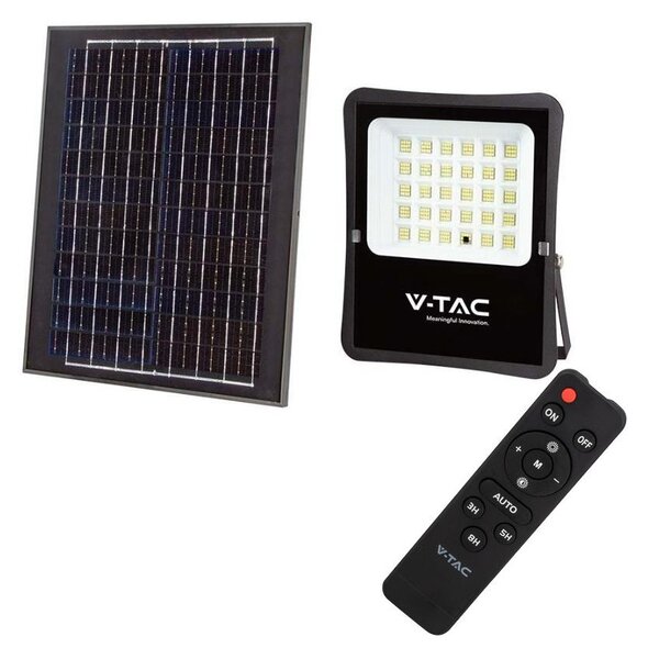 V-Tac LED Vonkajší solárny reflektor LED/20W/3,2V 4000K IP65 VT1215 + záruka 3 roky zadarmo