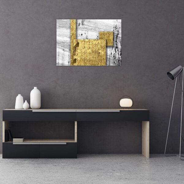 Obraz - Zlaté štvorce N⁰1 (70x50 cm)