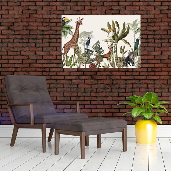 Obraz - Džungľa plná zvieratiek (90x60 cm)