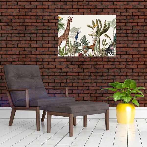 Obraz - Džungľa plná zvieratiek (70x50 cm)