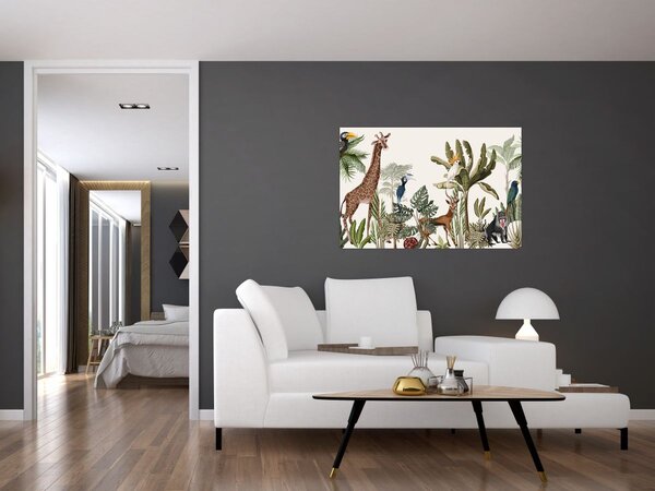 Obraz - Džungľa plná zvieratiek (90x60 cm)