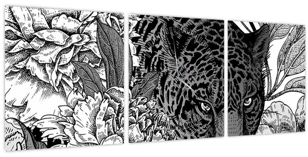 Obraz - Exotická záhrada (s hodinami) (90x30 cm)