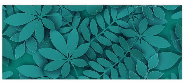 Obraz - Tyrkysové listy (120x50 cm)