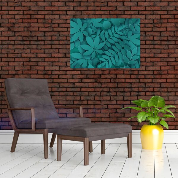 Obraz - Tyrkysové listy (70x50 cm)