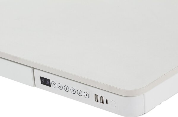 Výškovo nastaviteľný stôl OfficeTech 2, 120 x 60 cm, biela