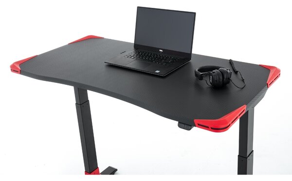 Výškovo nastaviteľný stôl OfficeTech Game, 120 x 60 cm, čierna