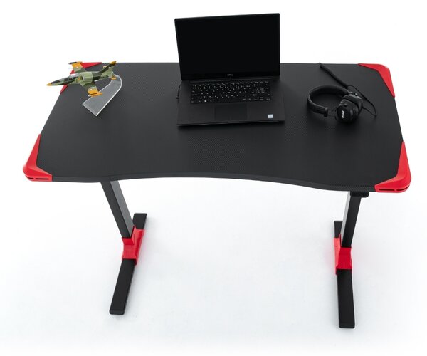Výškovo nastaviteľný stôl OfficeTech Game, 120 x 60 cm, čierna