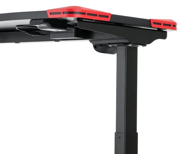Výškovo nastaviteľný stôl OfficeTech Game, 120 x 60 cm, čierna