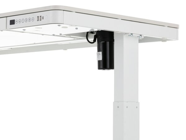 Výškovo nastaviteľný stôl OfficeTech 2, 120 x 60 cm, biela