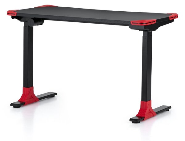 Výškovo nastaviteľný stôl OfficeTech Game, 120 x 60 cm, čierna