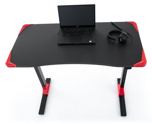 Výškovo nastaviteľný stôl OfficeTech Game, 120 x 60 cm, čierna