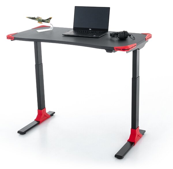 Výškovo nastaviteľný stôl OfficeTech Game, 120 x 60 cm, čierna