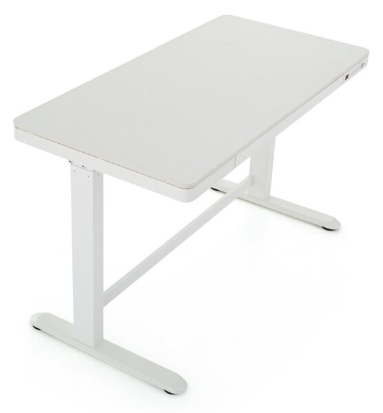 Výškovo nastaviteľný stôl OfficeTech 2, 120 x 60 cm, biela