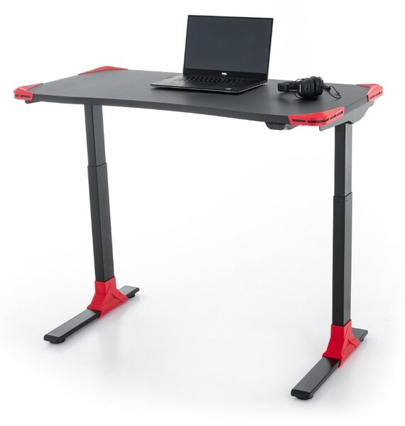 Výškovo nastaviteľný stôl OfficeTech Game, 120 x 60 cm, čierna