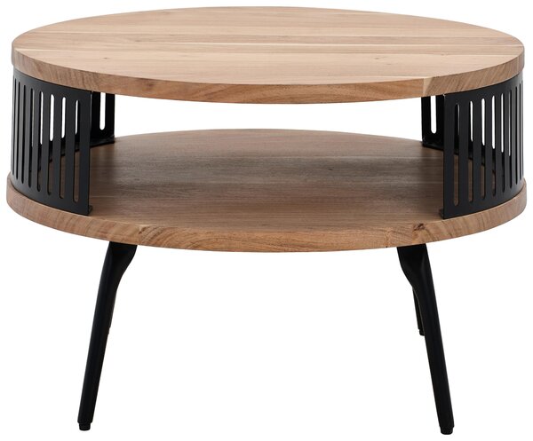 KONFERENČNÝ STOLÍK, prírodná farba, drevo, kov, 75/75/44 cm Carryhome - Stolíky do obývačky