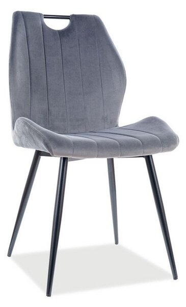 Jedálenská stolička Arco Velvet, sivá / čierna