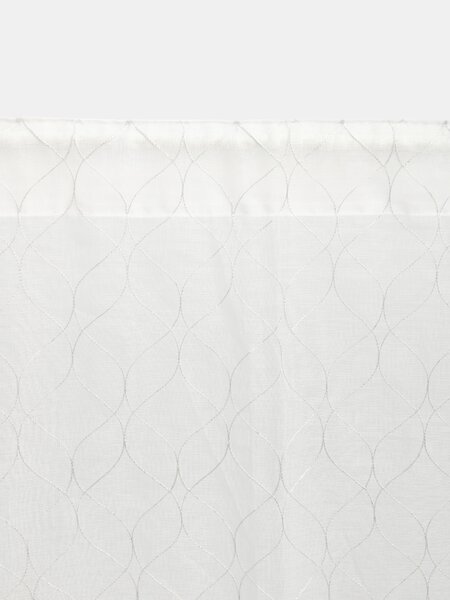 Sinsay - Súprava záclon na riasiacej páske s lesklou geometrickou výšivkou 2 pack - biela