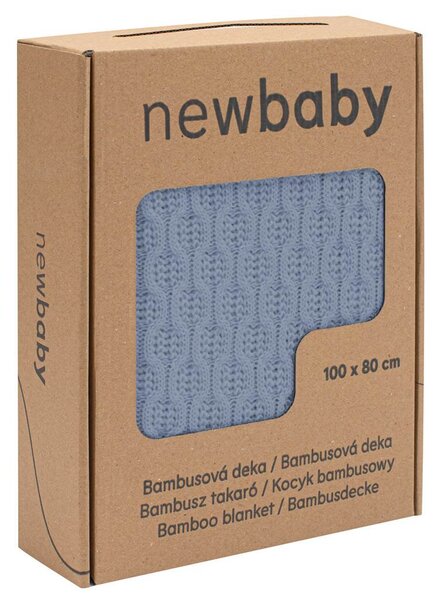 Bambusová pletená deka New Baby so vzorom 100x80 cm blue