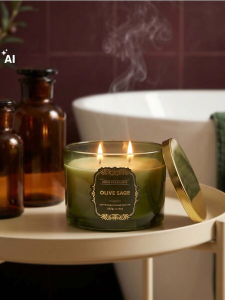 Sinsay - Vonná sviečka Olive Sage - tmavozelená