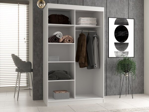 TP Living Šatníková skriňa Iga so zrkadlom 120 cm dub Artisan