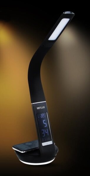 Retlux-LED Stmiev. lampa s bezdr. nab. Qi a displejom LED/6W/230V 3000/4000/6000K