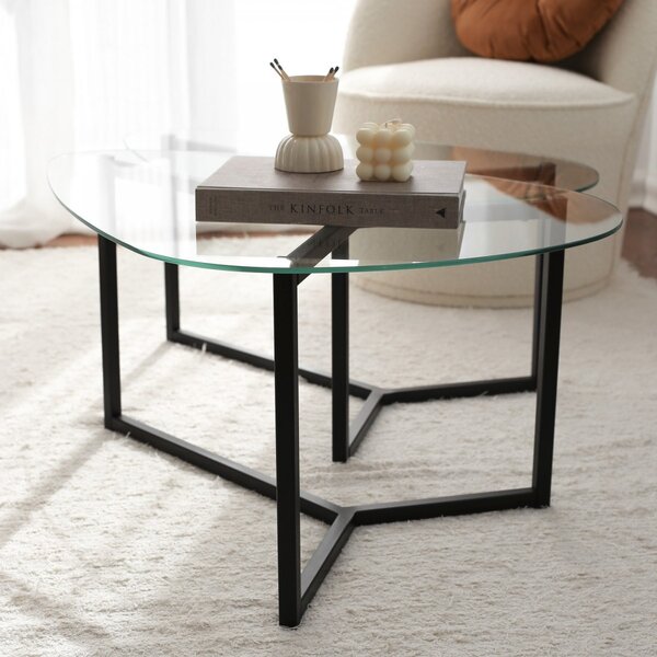 Hanah Home Set konferenčných stolíkov Bellisimo 82 cm čierny